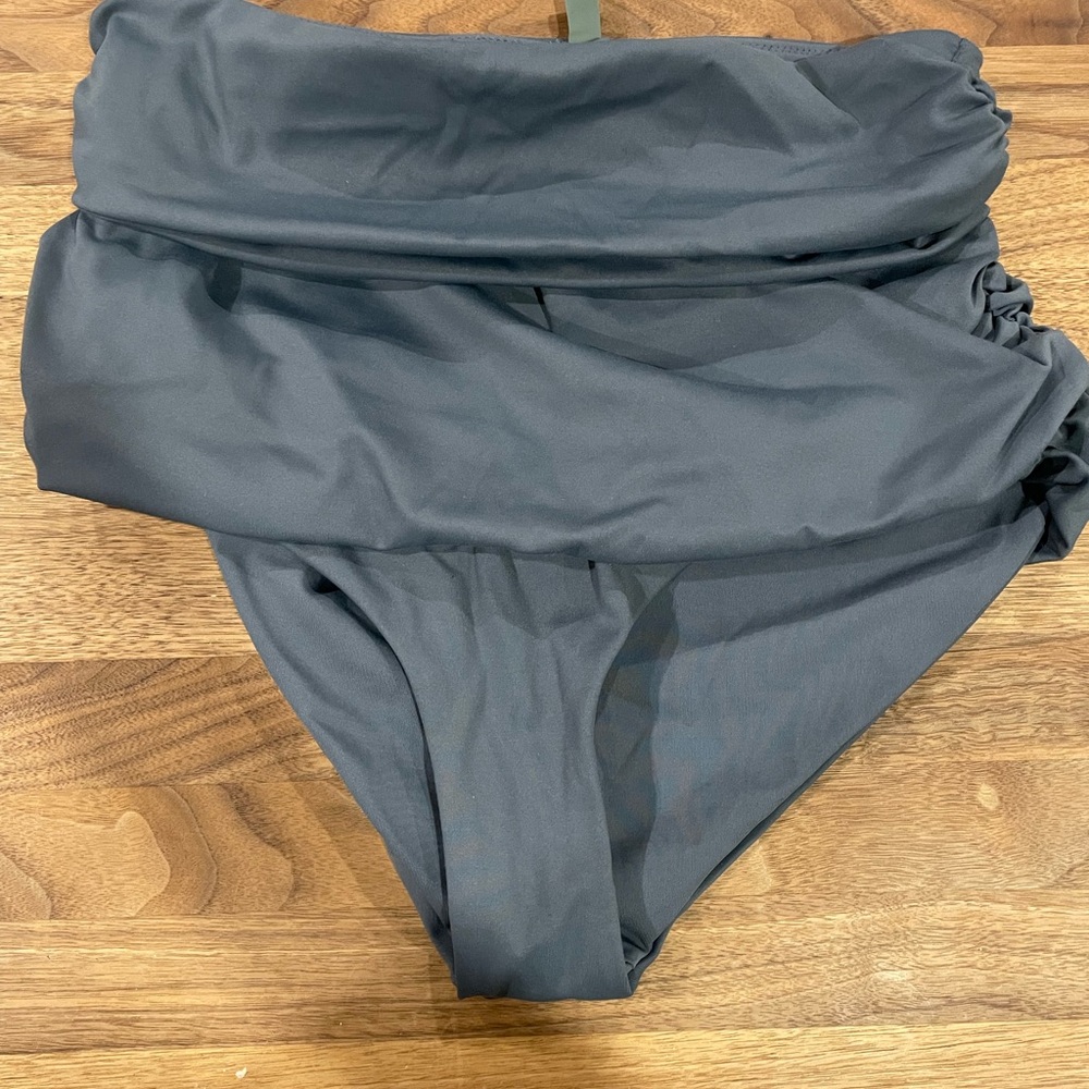 SKIMS Gunmetal Sculpting Fold Over High-Waist Bikini Bottom